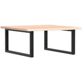  Zidna polica za umivaonik od čelika i masivne hrastovine Smeđa 60 x 60 x 2 cm | shoptok.hr