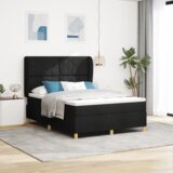  Postelja s vzmetnico Črna 140x200 cm Tkanina, (22051786) | Shoptok.si