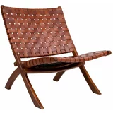 House Nordic sklopiva stolica od tikovine i kože Montana