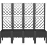  Vrtna sadilica s rešetkom crna 160 x 40 x 142 cm PP | Eponuda.com