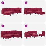  Komplet pohištva za dnevno sobo 5 pcs Vinorodna rdeča Žamet, (5000283098) | Shoptok.si