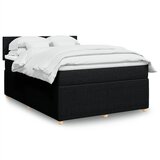vidaXL Box spring postelja z vzmetnico črna 160x200 cm blago | Shoptok.si