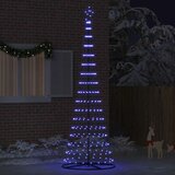 vidaXL LED božično drevesce Modra 138.5 x 138.5 x 399 cm Kovina | Shoptok.si
