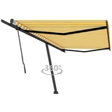 vidaXL Prostostoječa ročno zložljiva tenda 500x350 cm rumena/bela, (20966246)