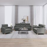  The Living Store Sedežna garnitura z blazinami 3-delna temno sivo blago - Komplet Sedežne Garniture, (21460295) Cene