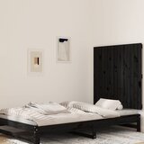 vidaXL Stensko posteljno vzglavje črno 95,5x3x90 cm trdna borovina Cene
