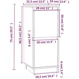  Komode 2 kom bijele 31,5 x 34 x 75 cm od masivne borovine | shoptok.hr