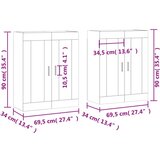  Zidni ormarići 2 kom crni od konstruiranog drva | shoptok.hr