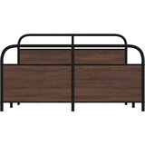 Metalni Kovinski posteljni okvir brez vzmetnice rjavi hrast 150x200 cm, (21608079) | Shoptok.si