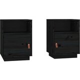 Maison Chic Dvo delni komplet Nočne omarice - Nočne mize črna 40x34x55 cm trdna borovina, (21689433) Cene