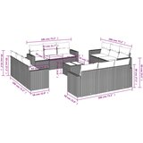  13-dijelni set vrtnih sofa s jastucima poliratan crni | shoptok.hr