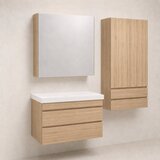 Kolpa San Naomi Set Delux 60cm Braon (Ormarić sa umivaonikom + Ogledalo/ormarić + Visoki ormarić) Cene
