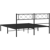  Metalni okvir za krevet s uzglavljem crni 120x190 cm | shoptok.hr