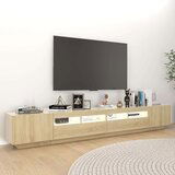 vidaXL TV omarica z LED lučkami sonoma hrast 260x35x40 cm | Shoptok.si