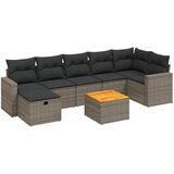 Maison Chic Seti vrtnega pohištva - Vrtna garnitura - Vrtni pohištvo set 8-delna z blazinami siv poli ratan, (21800701) | Shoptok.si