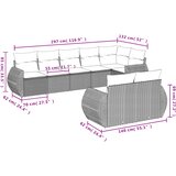  8-dijelni set vrtnih sofa s jastucima smeđi od poliratana | shoptok.hr