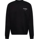 AllSaints Sweater majica crna / bijela