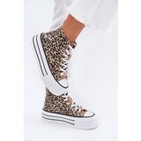Boto Womens High Top Sneakers On Massive Platform With Clips Leopard Gold Olivana | shoptok.hr