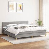 The Living Store Box spring postelja z vzmetnico svetlo siva 200x200 cm blago - Box Spring Postelja, (21520419) Cene