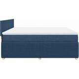  Krevet s oprugama i madracem plavi 200 x 200 cm od tkanine | shoptok.hr