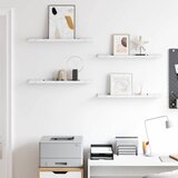  Polica na zidu s policom 4 pcs Bijeli mramor 60 x 9 x 3 cm | shoptok.hr