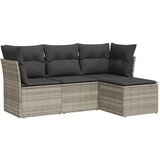 vidaXL 4-dijelni set vrtnih sofa s jastucima svijetlosivi poliratan | shoptok.hr
