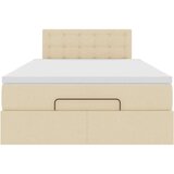 vidaXL Otomanski okvir kreveta s madracem krem 120x200cm od tkanine | shoptok.hr