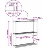  3-složni stalak za biljke Crna 100 x 32 x 102 cm Čelik | shoptok.hr