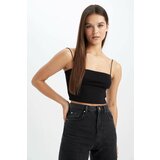 Defacto Coool Skinny Fit Cotton Crop Top with Rope Strap Cene