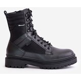 Big Star Leather Trapper Ankle Boots Mens Insulated Big Star Black | Shoptok.si