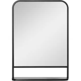 Stensko ogledalo s polico 70x50x10,2 cm črno, (5000228546)