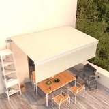 vidaXL Avtomatsko zložljiva tenda s senčilom 5x3 m krem | Shoptok.si