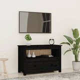 TV ormarić crni 79 x 35 x 52 cm od masivne borovine | Eponuda.com