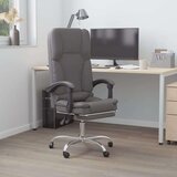  Masažni uredski naslonjač od umjetne kože sivi | shoptok.hr