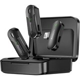 Generic Yesido, Dvojni brezžični mikrofon Lightning z MEMS 2.4GHz in etuijem 600mAh, Črna, (5000309805) | Shoptok.si