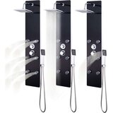 vidaXL Panel za tuširanje od stakla 25 x 44,6 x 130 cm crni | shoptok.hr