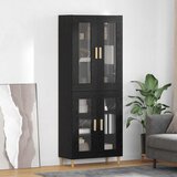 vidaXL Highboard Zidne 2 pcs Crni hrast Konstruirano drvo | shoptok.hr