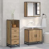 vidaXL Kopalniška omarica s predalom artisan hrast 35 x 37.5 x 100 cm | Shoptok.si
