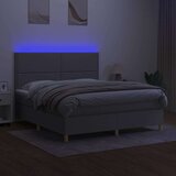  Krevet box spring s madracem LED svjetlosivi 160x200 cm tkanina | shoptok.hr