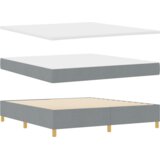 Box Postelja z vzmetnico z vzglavjem Svetlo siva 180 x 200 cm blago, (5000127229) | Shoptok.si