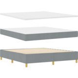 Box Spring Krevet s Madracem Svijetlosiva Super King Tkanina | shoptok.hr