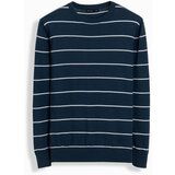 Ombre Casual men's sweater with horizontal stripes - navy blue | Shoptok.si
