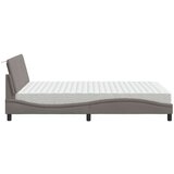  Postelja z vzmetnico taupe 140x190 cm blago | Shoptok.si