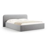 Micadoni Svijetlo sivi tapecirani bračni krevet s prostorom za odlaganje s podnicom 200x200 cm Elizabeth – Cijene