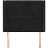  Uzglavlje s ušima crno 103x16x118/128 cm baršunasto | shoptok.hr