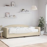  Dnevni krevet s madracem krem 100 x 200 cm od tkanine | shoptok.hr