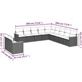  11-dijelni set vrtnih sofa od poliratana s jastucima crni | shoptok.hr