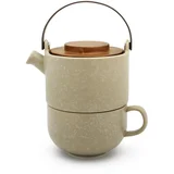 Bredemeijer tea-for-one umea beige / acacia lid 142024