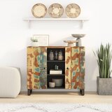  Komoda s 2 vrata 90 x 33 x 75 cm od masivnog obnovljenog drva | shoptok.hr