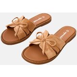 D/CEO marka niezdefiniowana Brown flip-flops with a bow and edge embellishment Favira | Shoptok.si